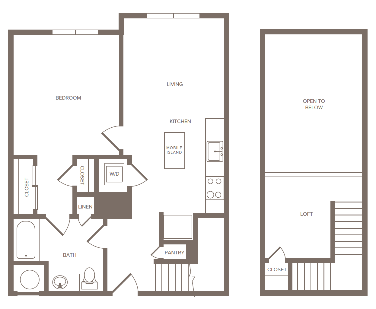 Floorplan for Apartment #2274, 1 bedroom unit at Halstead Parsippany